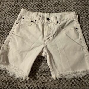 Levi's White Denim Shorts with Classic Back Pocket Stitch